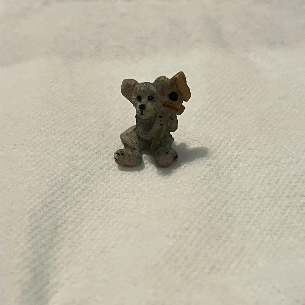 Gray and Tan Small Mouse Pet Figurine